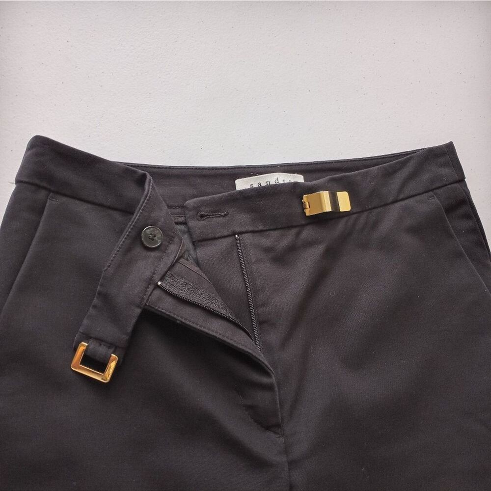 Sandro Paris Women’s Tailored Dress Black  Pants EU 34 US 2 Cotton - Picture 7 of 16